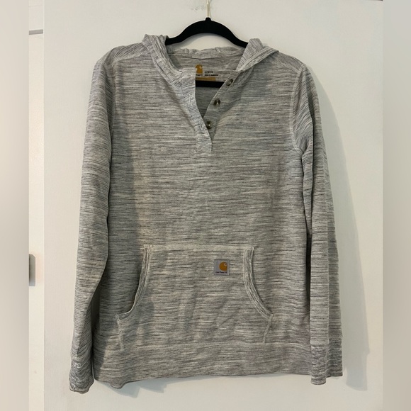 Carhartt Heather Norwalk Hoodie In Gray Space Dye Pullover - Size L - Picture 1 of 8